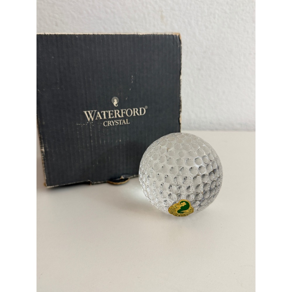 Waterford Crystal Golf Ball Paperweight Made in Ireland with Box 119.968.5100